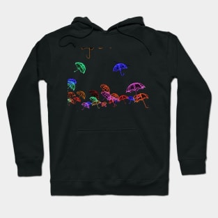 Colourful umbrellas in the night Hoodie